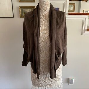 VINCE Brown Cashmere Blend Open Front Cardigan Dolman Sleeves Small